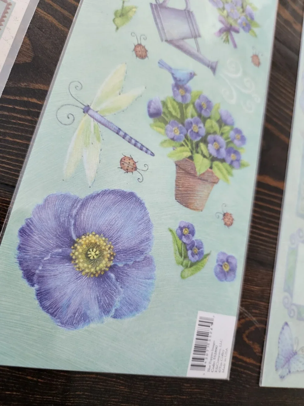 Scrapbooking Stickers Flowers Blue Spring Jumbo Sheets K&Co Lot New Retired #22